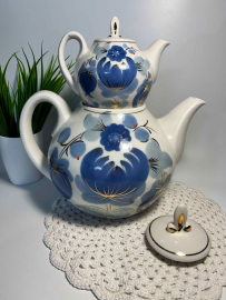 Набор чайников: доливочный и заварочный Городницкий ФЗ 1970-80гг форма Крыжановские, рос Е.З.Рудич. Картинка 7